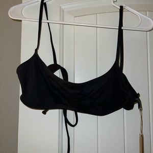 Skims Micro Black Scoop Bikini Top